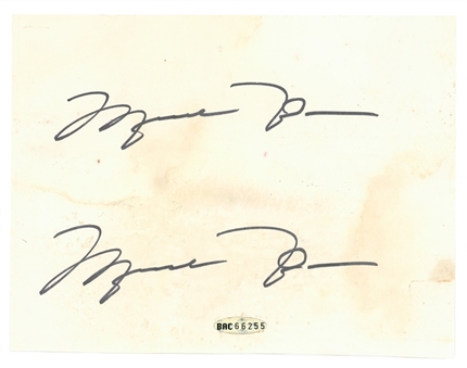Michael Jordan Twice Signed Sheet of Paper (UDA)